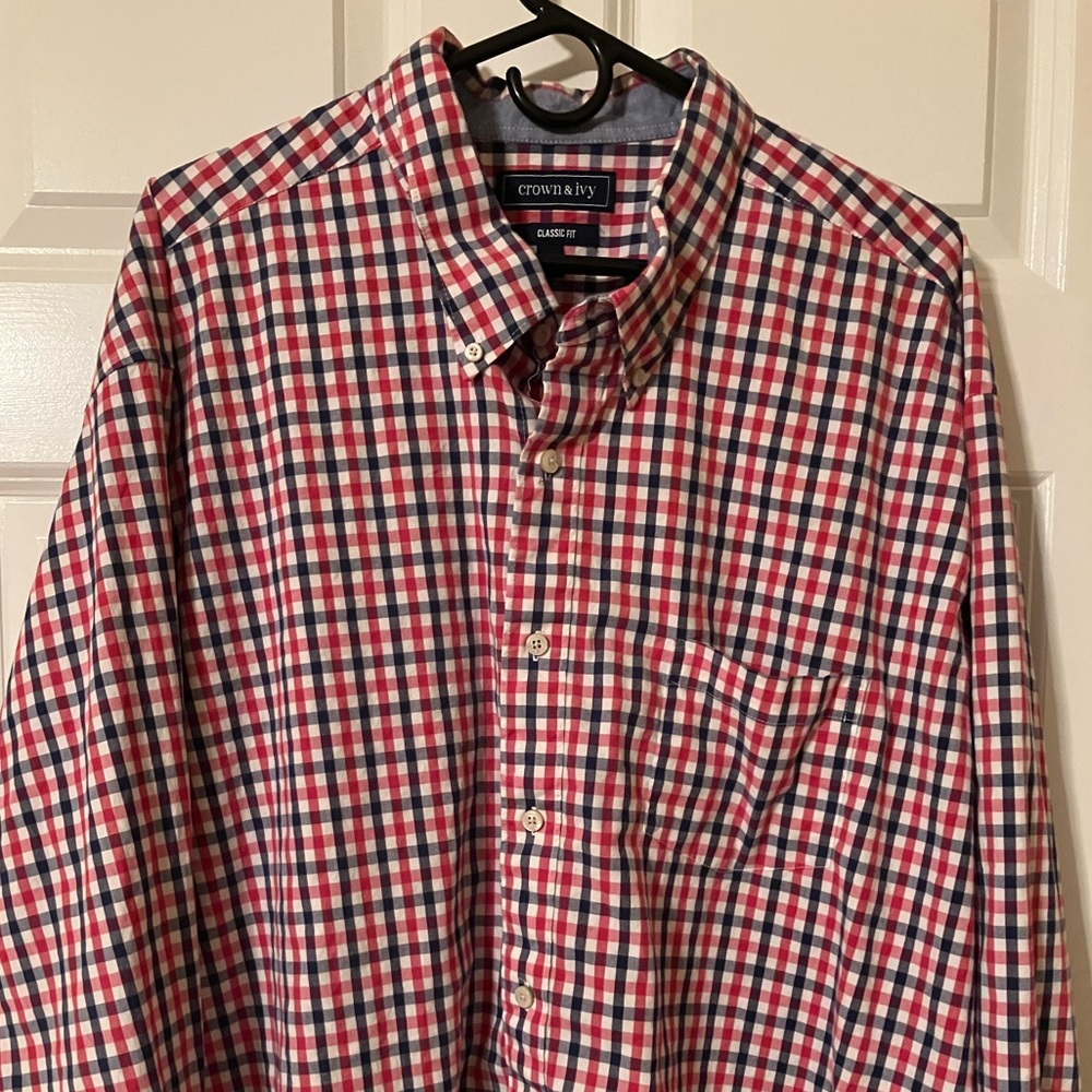 Croft & Barrow red white blue shirt 3XLT